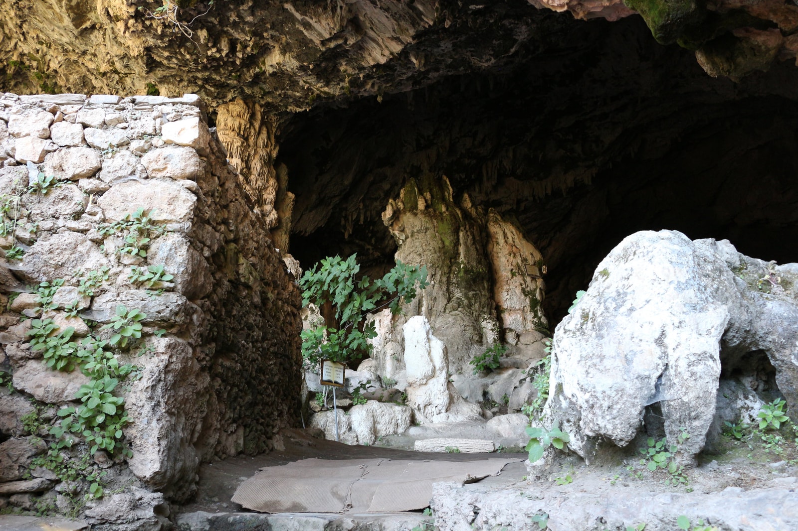 The entrance to the large Cave of Agia Sophia, located within the Topolia Gorge.