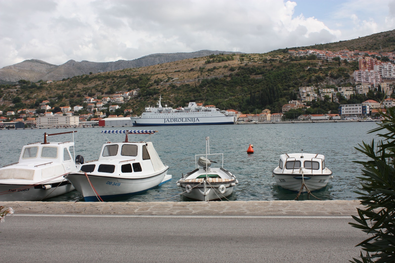 A Jadrolinija ferry docked in Gruž Harbour, Dubrovnik.