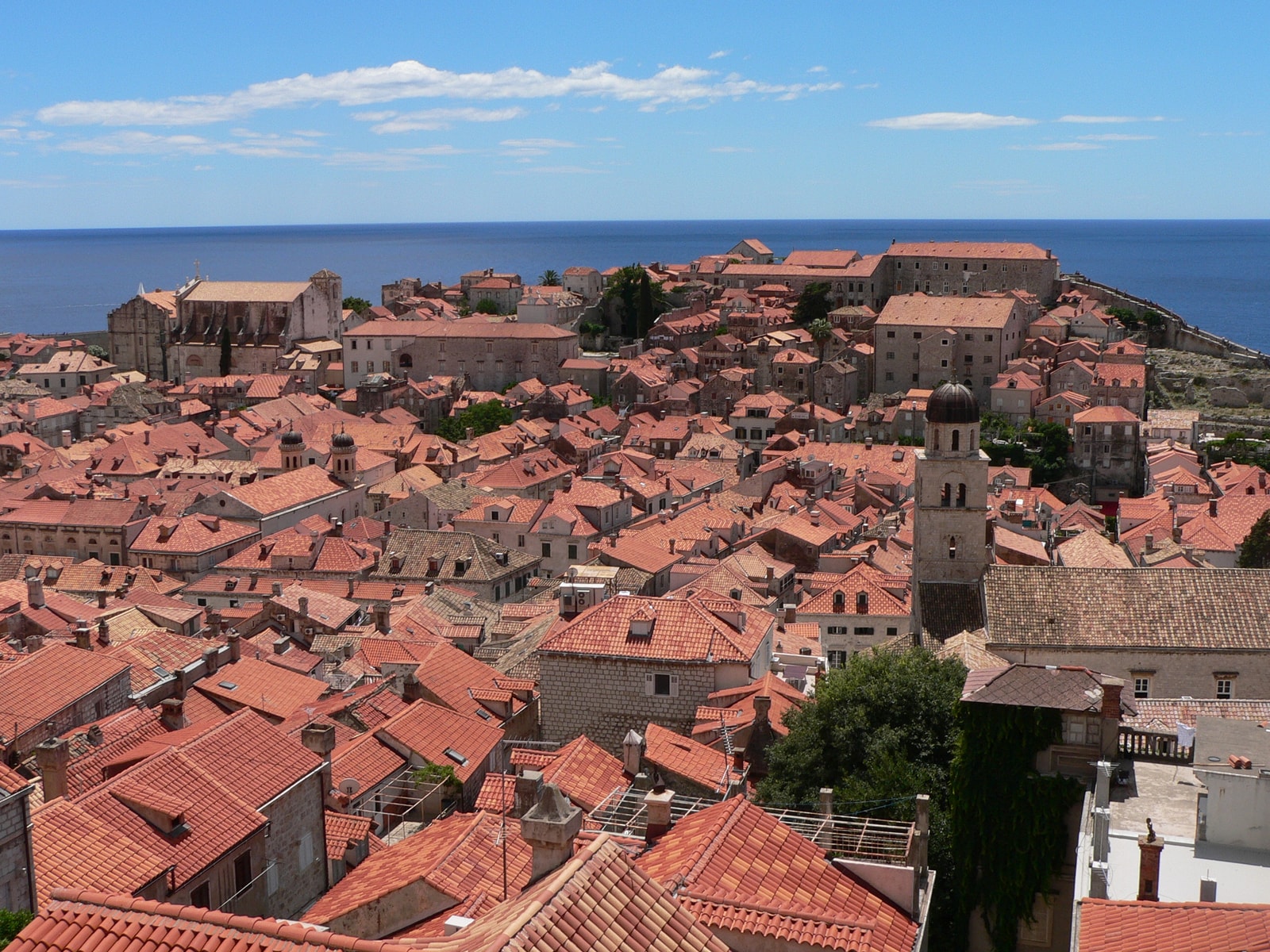 A view over the terracotta rooftops of Dubrovnik's Old City.