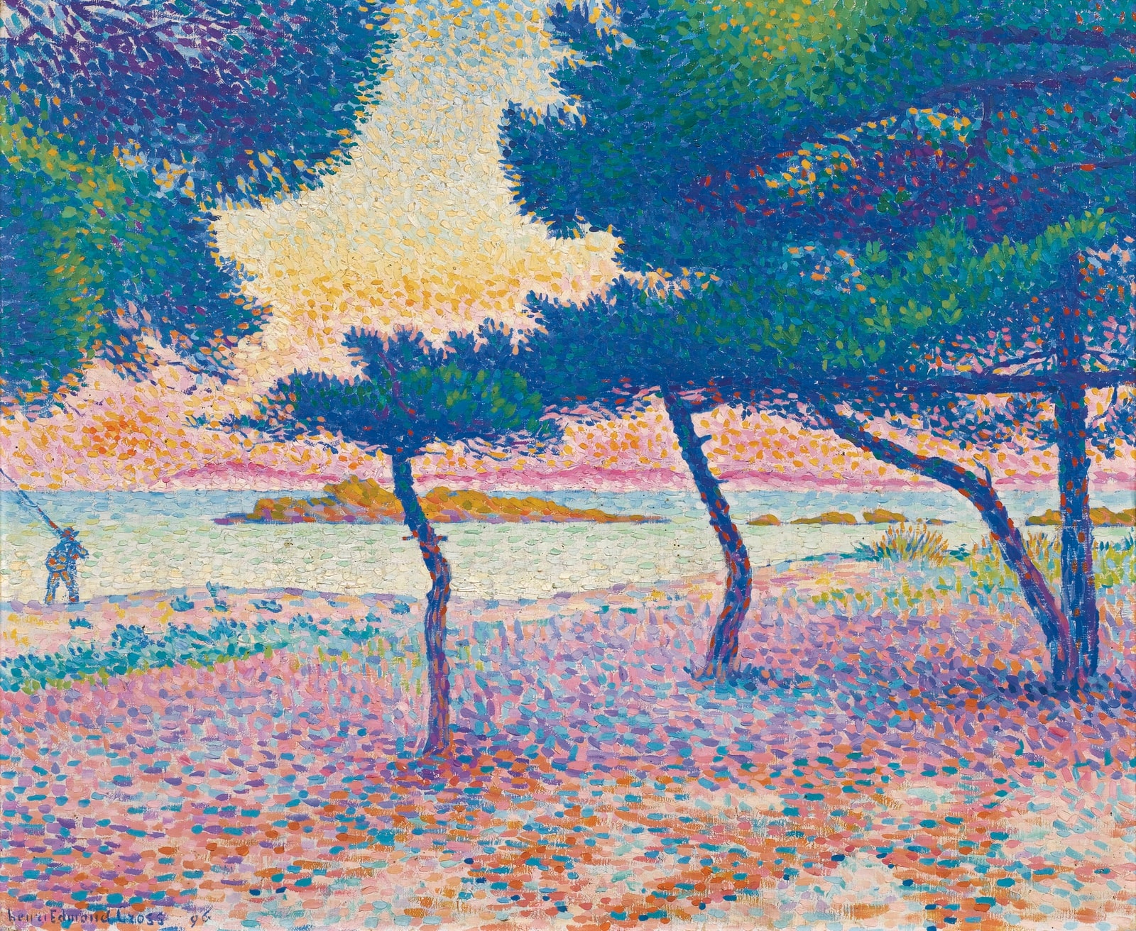 A painting by Henri-Edmond Cross showing Plage de Saint-Clair.