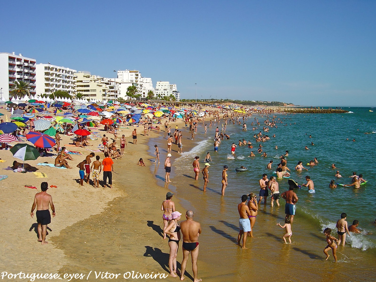 Quarteira beach in summer